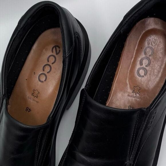 ECCO Helsinki Mens Shoes EU 48 US 14 Black Leather Slip On Comfort Loafer main image 6